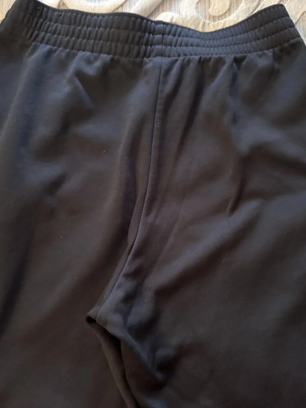 Nike Dri-Fit Boys Fleece Black Joggers Sweatpants White Swoosh Size Large Pocket